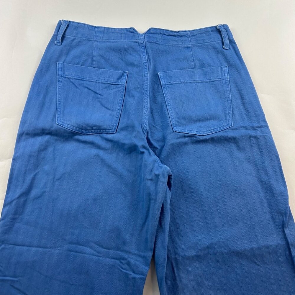 Old Navy Cornflower Blue Dyed Denim High Rise Baggy Wide Leg Pants 12 - Picture 7 of 7
